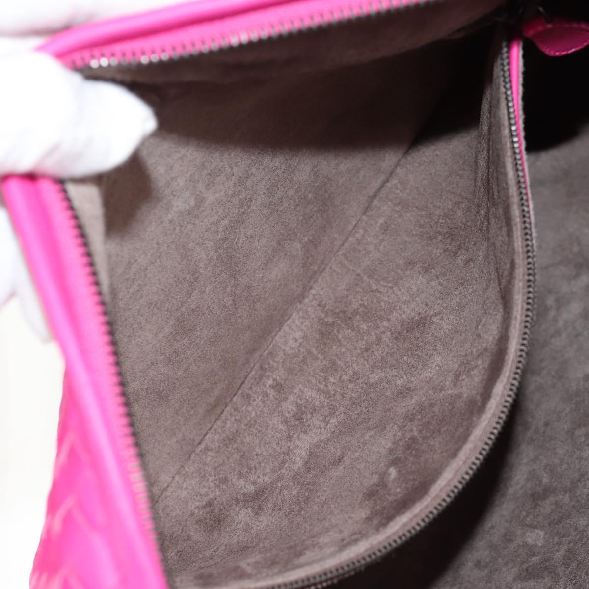 BOTTEGA VENETA INTRECCIATO Hobo Shoulder Bag Leather Pink Silver Auth 143824V