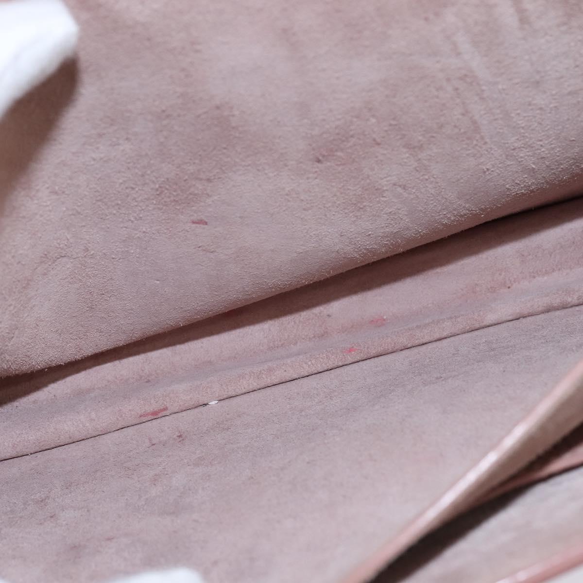 Miu Miu Hand Bag Leather 2way Pink Gold Auth 143829