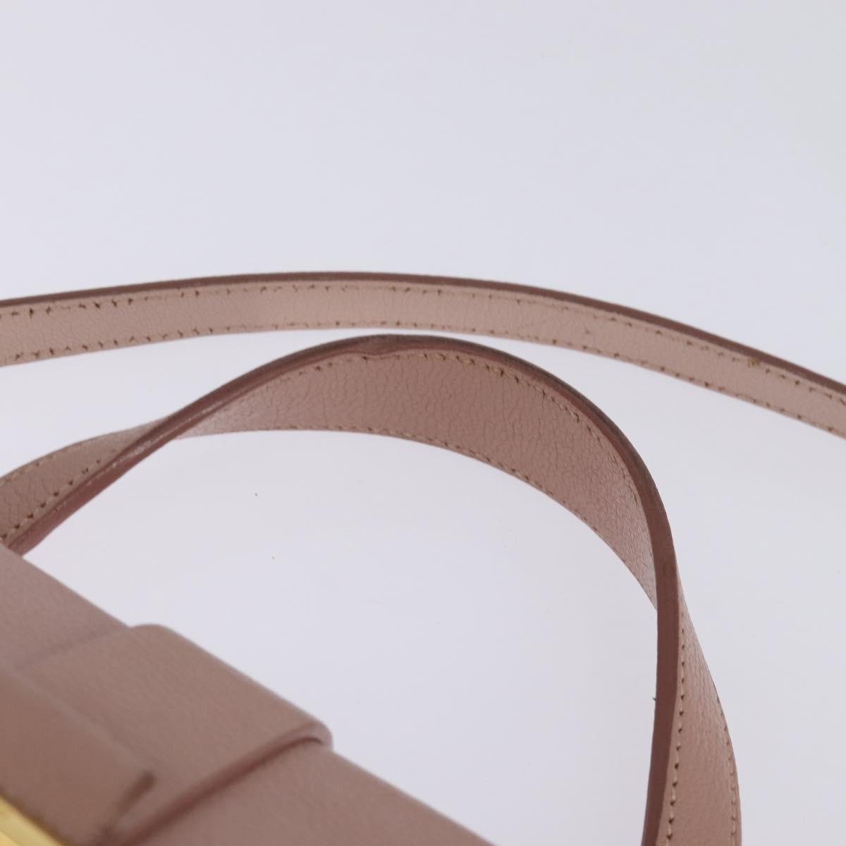 Miu Miu Hand Bag Leather 2way Pink Gold Auth 143829