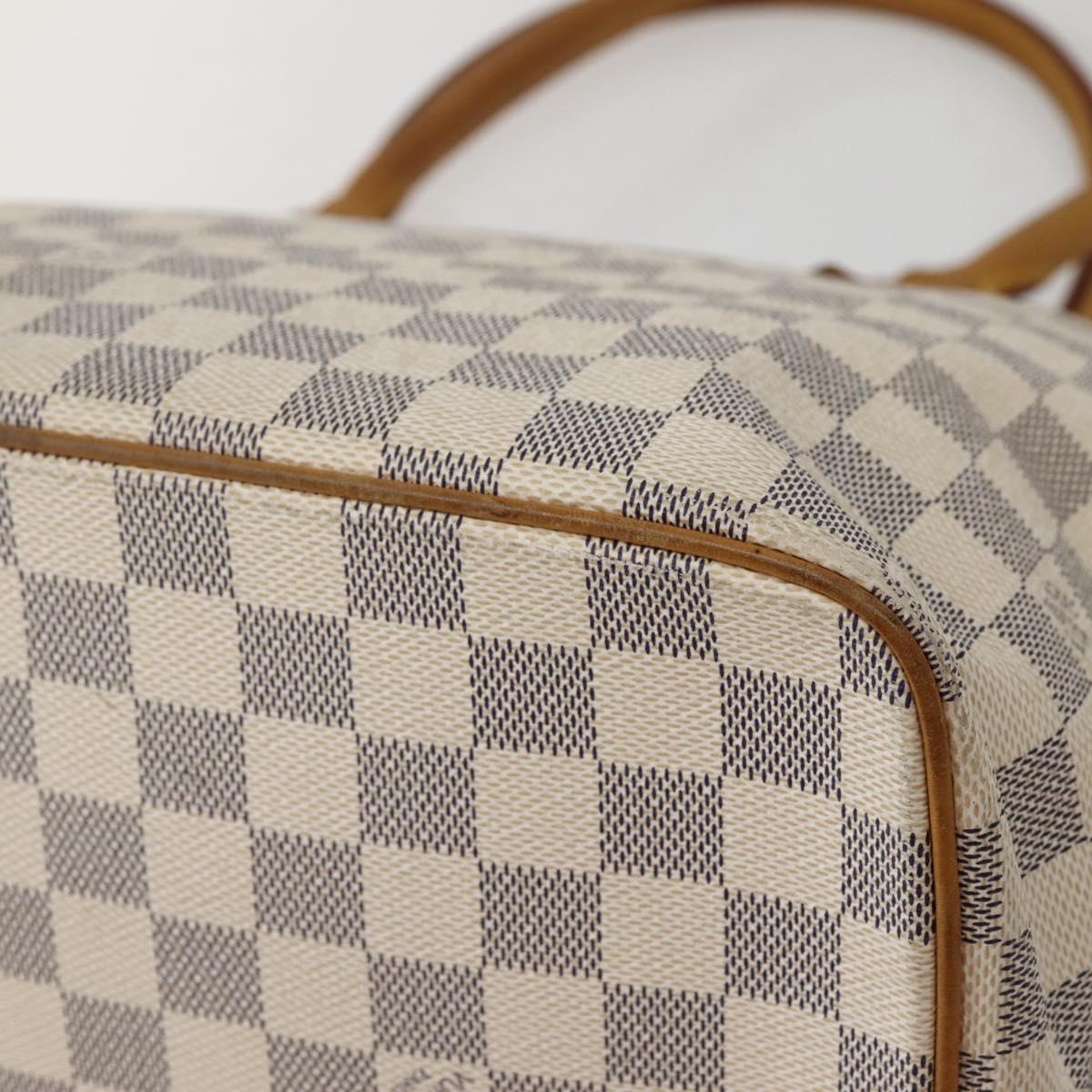 LOUIS VUITTON Damier Azur Saleya MM Tote Bag N51185 LV Auth 143835