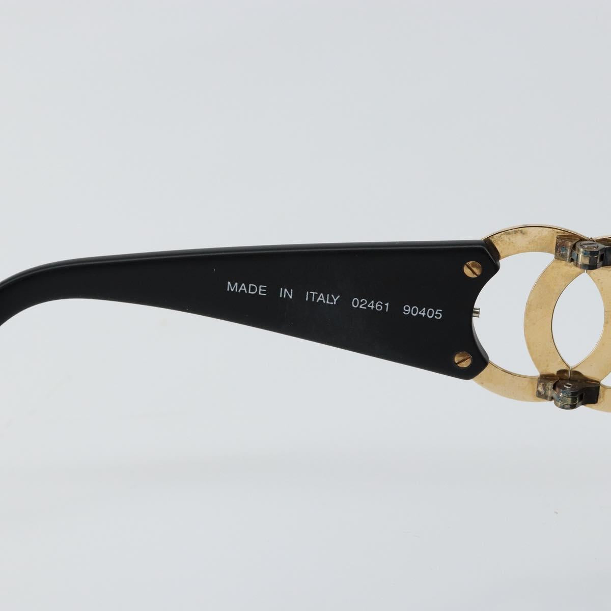 CHANEL COCO Mark Sunglasses Plastic Black CC Auth 143837