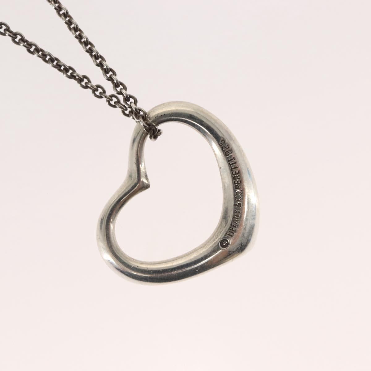 TIFFANY&Co. Open Heart Necklace Ag925 Silver Auth 143849