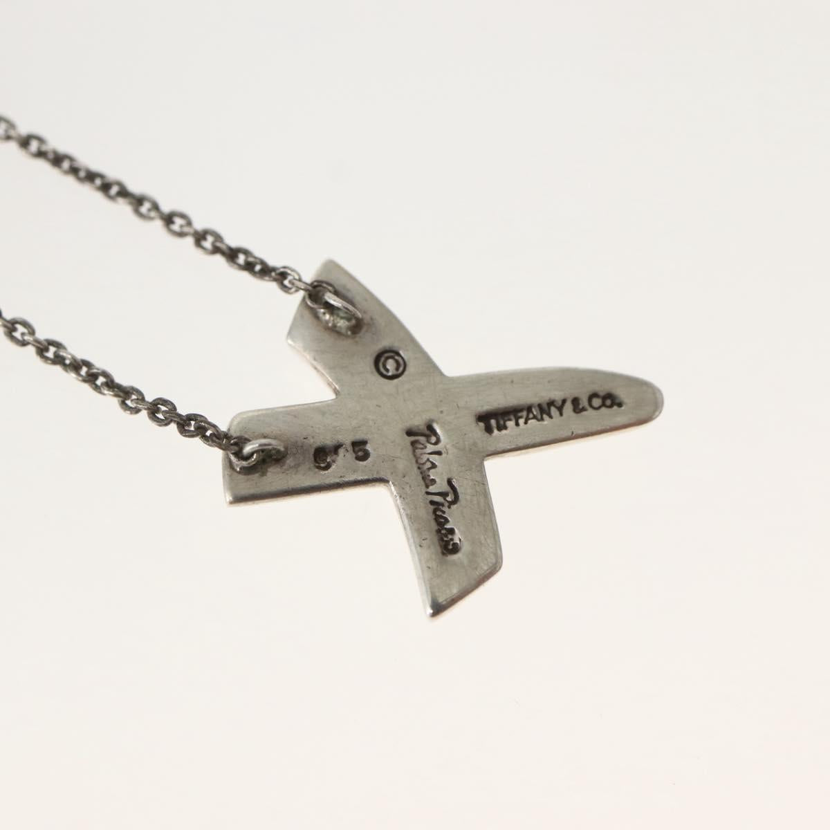 TIFFANY&Co. Cross Kiss Necklace Ag925 Silver Auth 143851