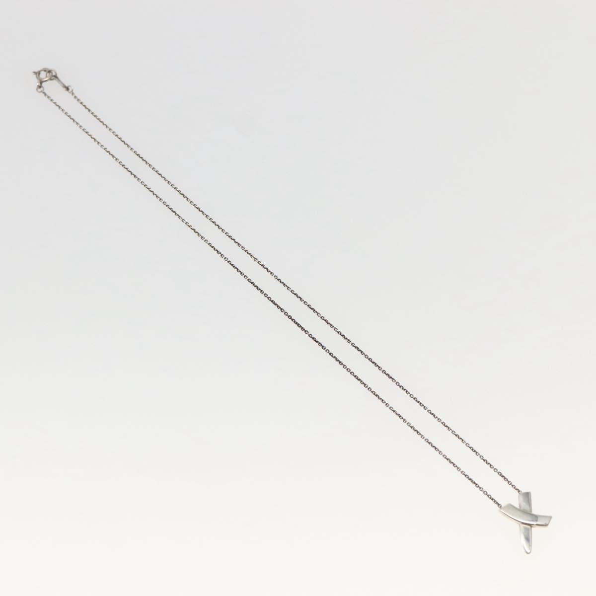 TIFFANY&Co. Cross Kiss Necklace Ag925 Silver Auth 143851