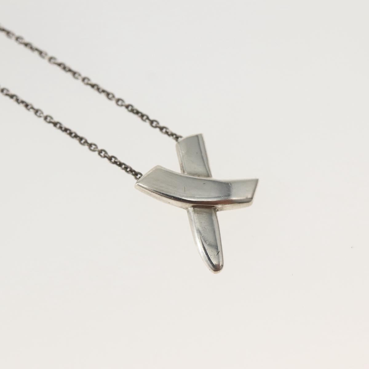 TIFFANY&Co. Cross Kiss Necklace Ag925 Silver Auth 143851