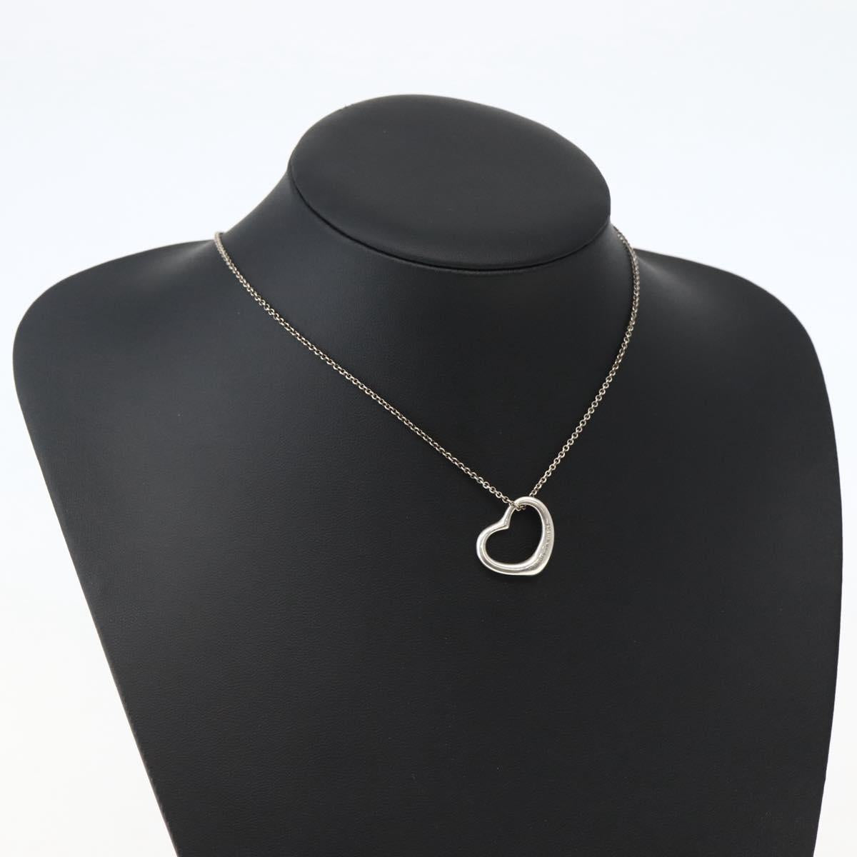 TIFFANY&Co. Open Heart Necklace Ag925 Silver Auth 143856