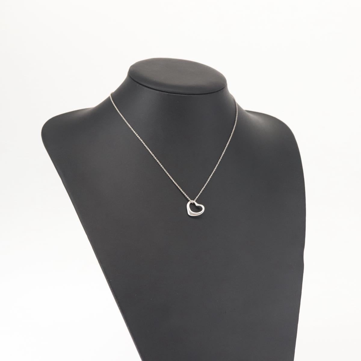 TIFFANY&Co. Open Heart Necklace Ag925 Silver Auth 143861