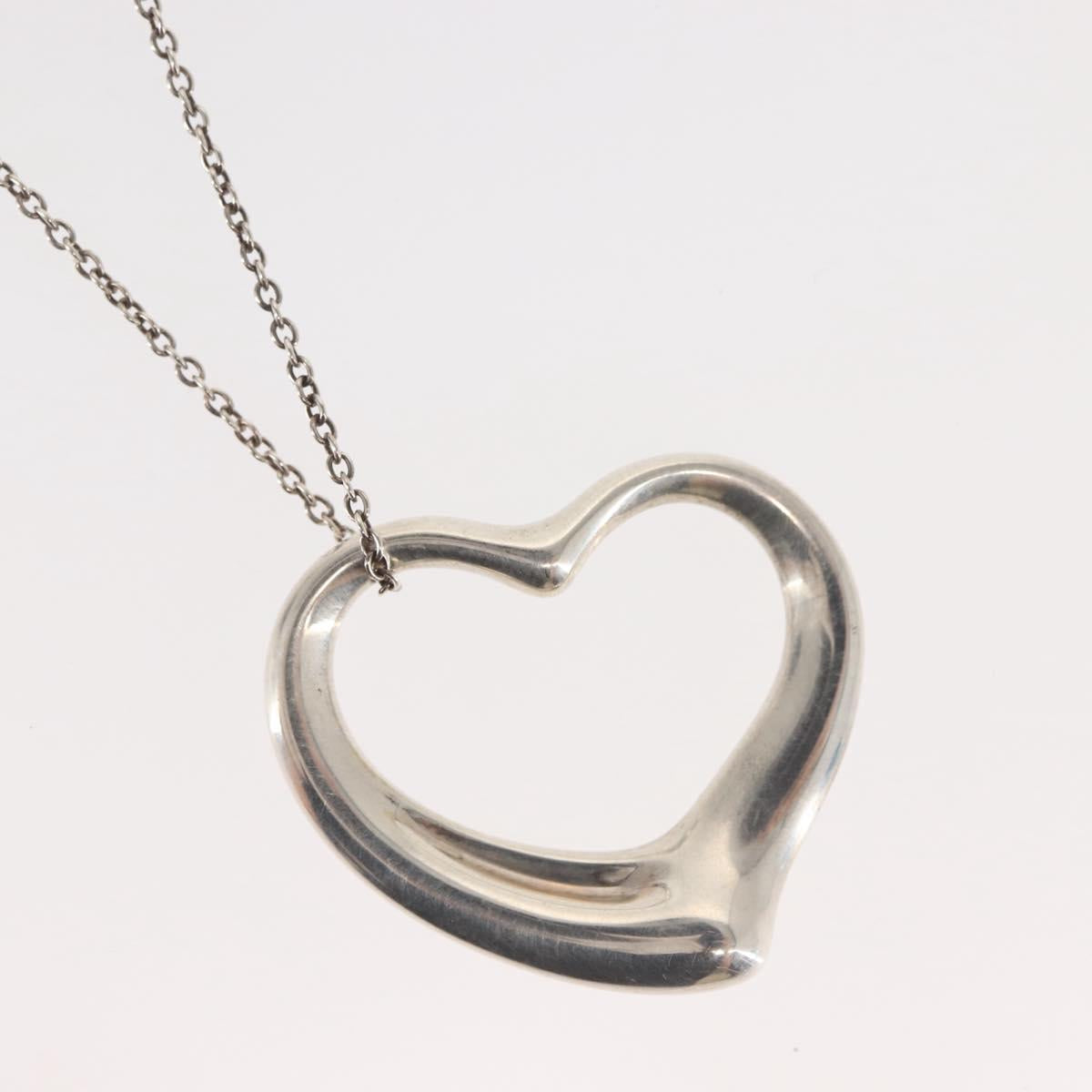 TIFFANY&Co. Open Heart Necklace Ag925 Silver Auth 143864