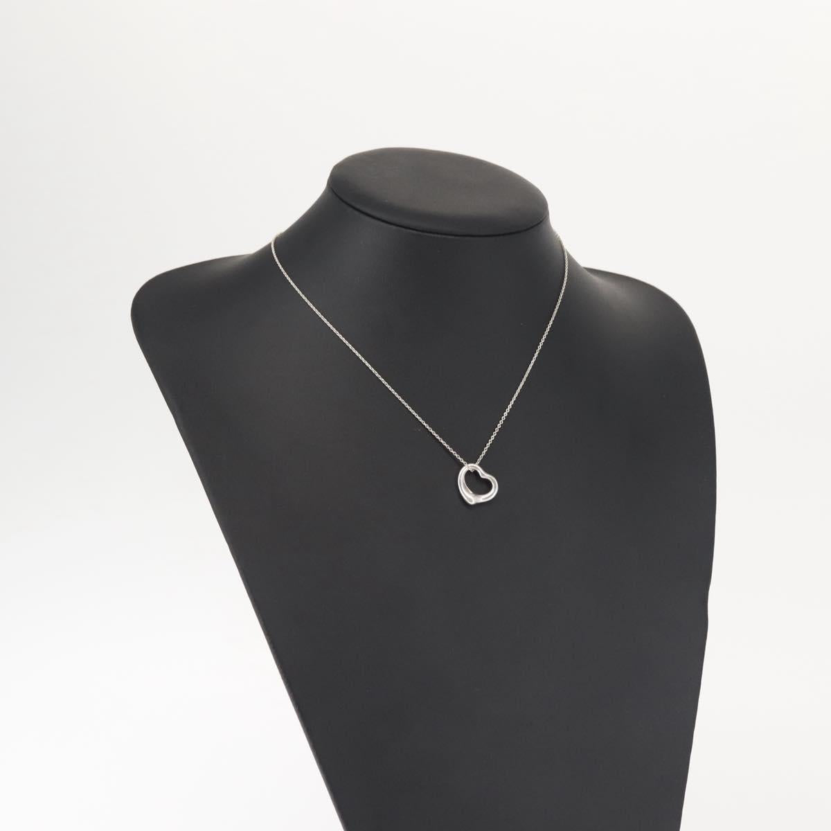 TIFFANY&Co. Open Heart Necklace Ag925 Silver Auth 143865