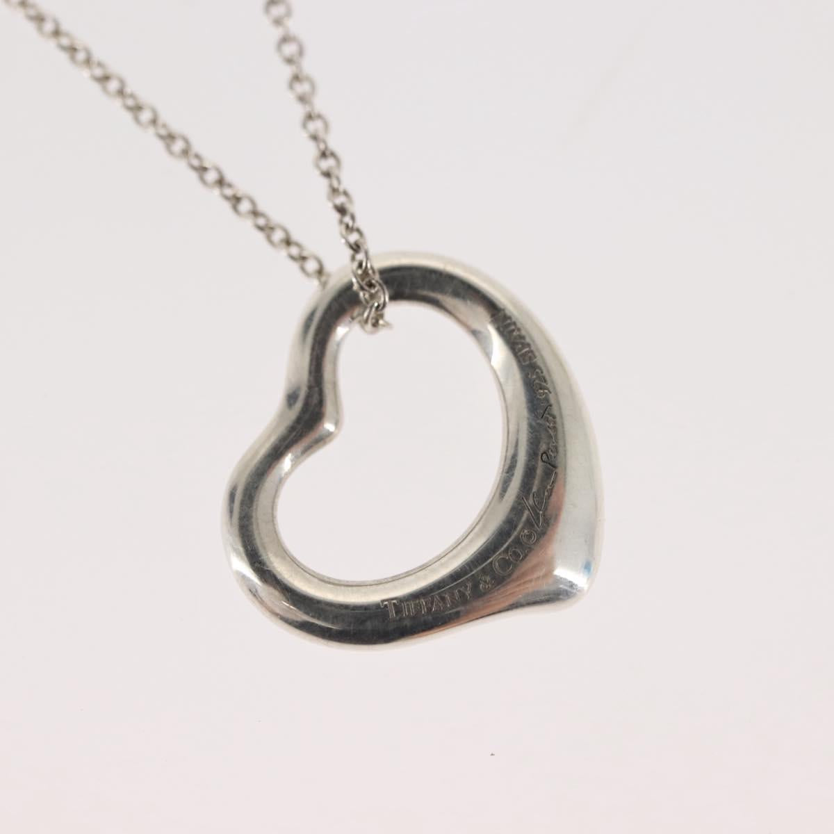 TIFFANY&Co. Open Heart Necklace Ag925 Silver Auth 143865