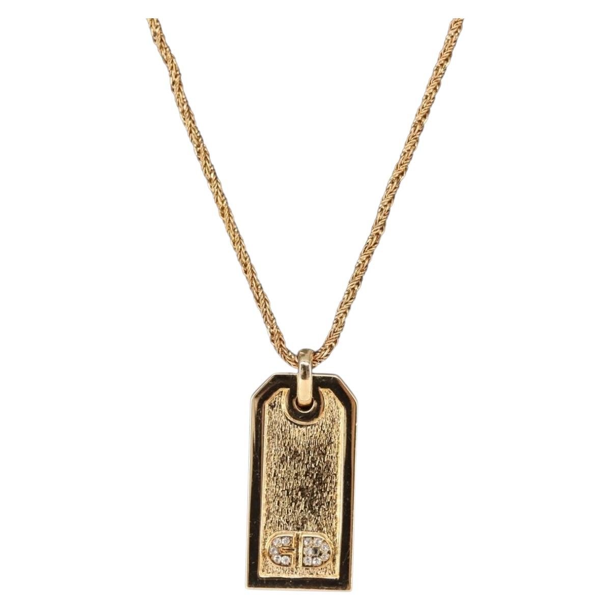 Christian Dior Necklace metal Gold Auth 143871