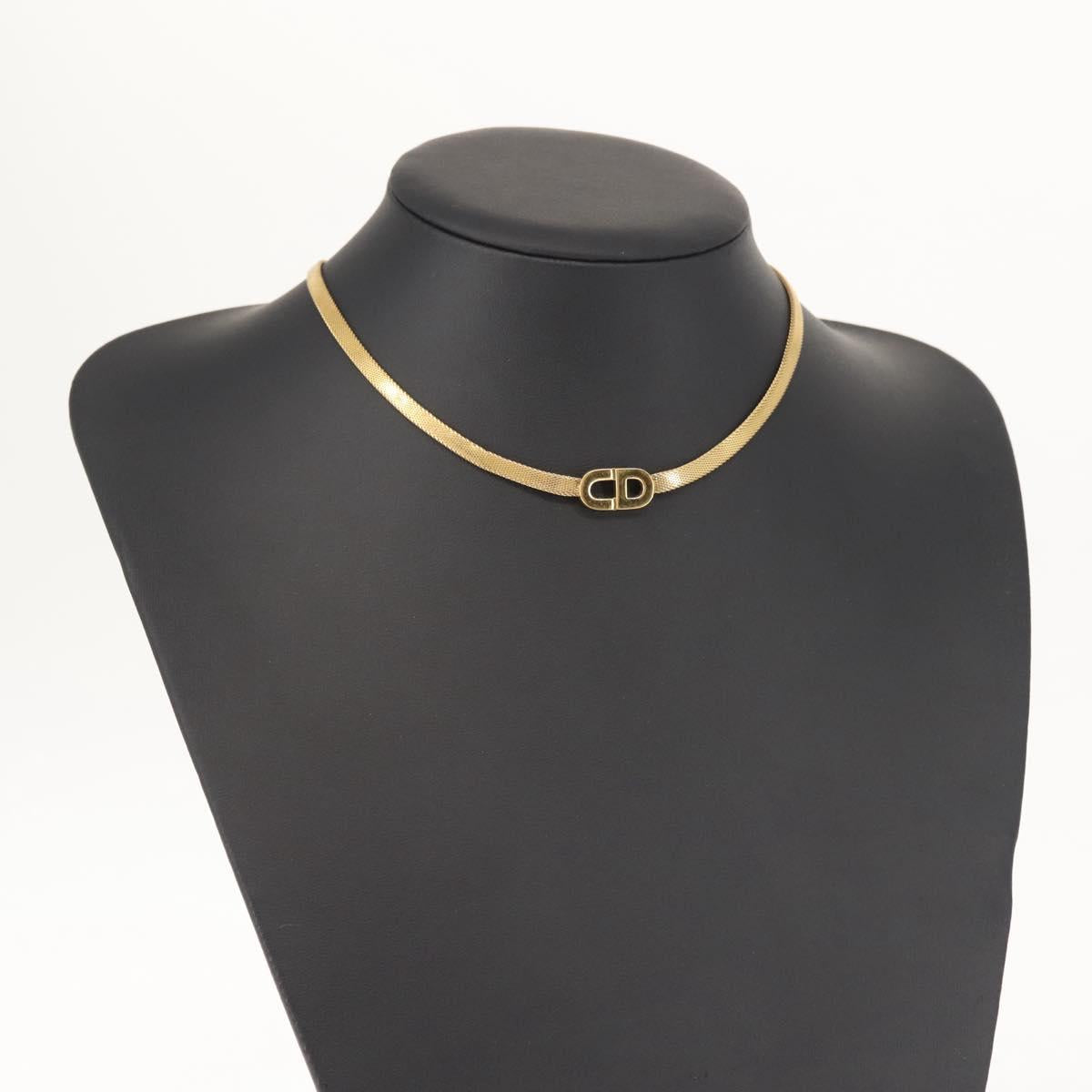 Christian Dior Choker metal Gold Auth 143873