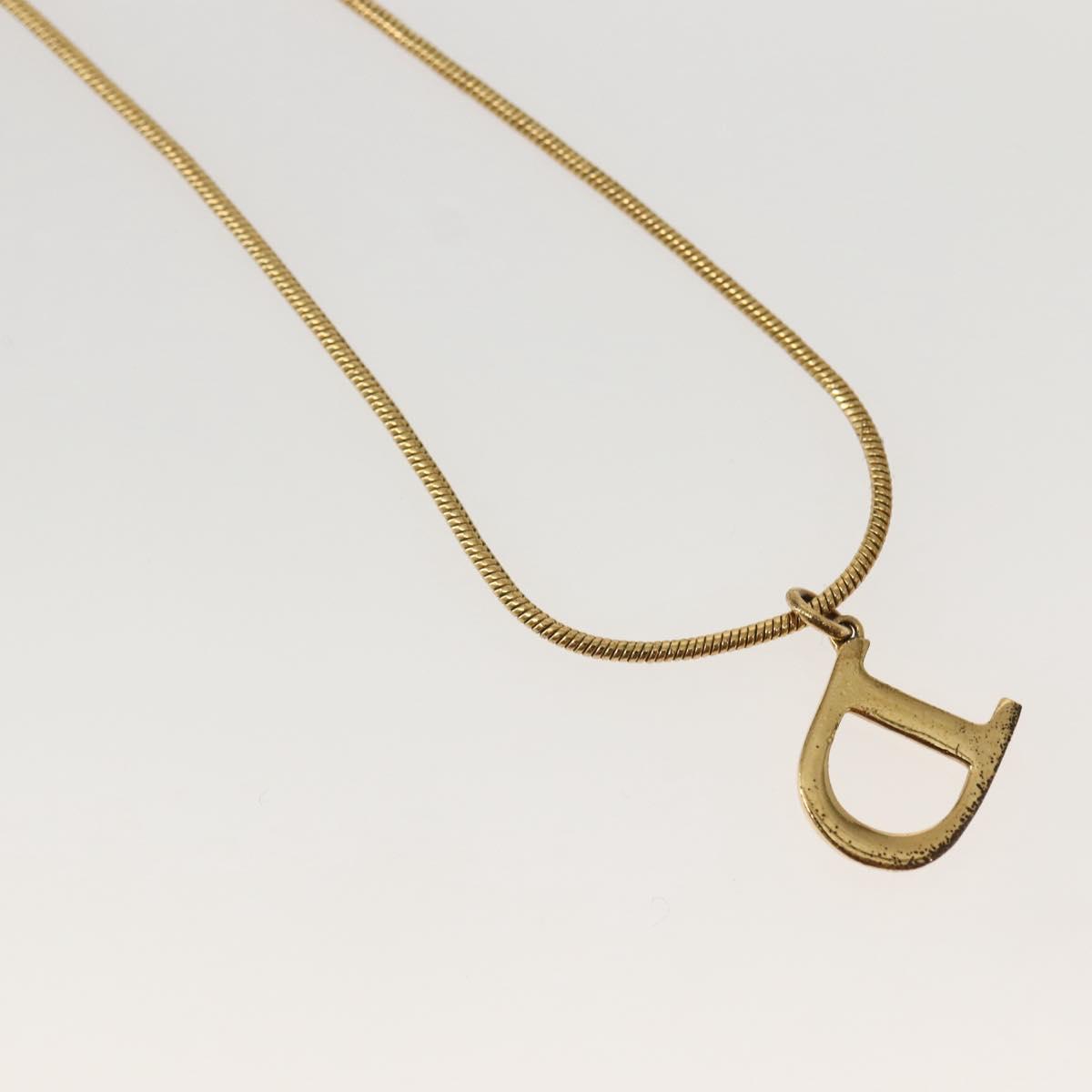 Christian Dior Necklace metal Gold Auth 143889