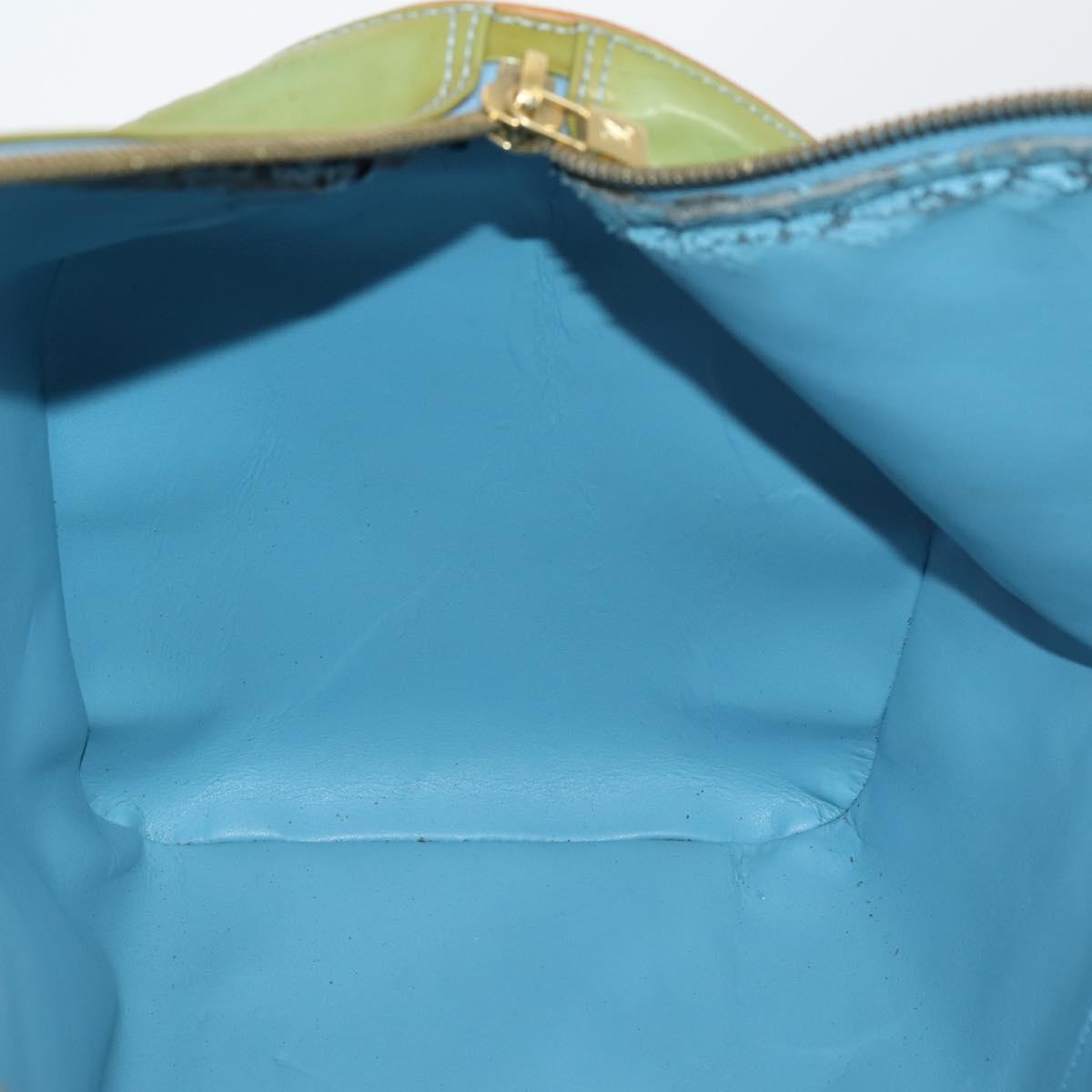LOUIS VUITTON Monogram Vernis Mercer Boston Bag Baby Blue M91001 LV Auth 143900