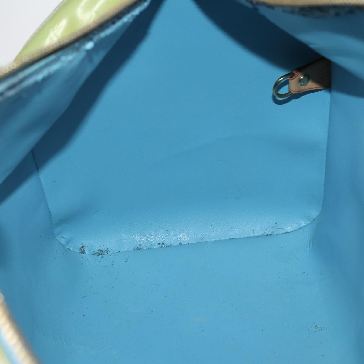 LOUIS VUITTON Monogram Vernis Mercer Boston Bag Baby Blue M91001 LV Auth 143900