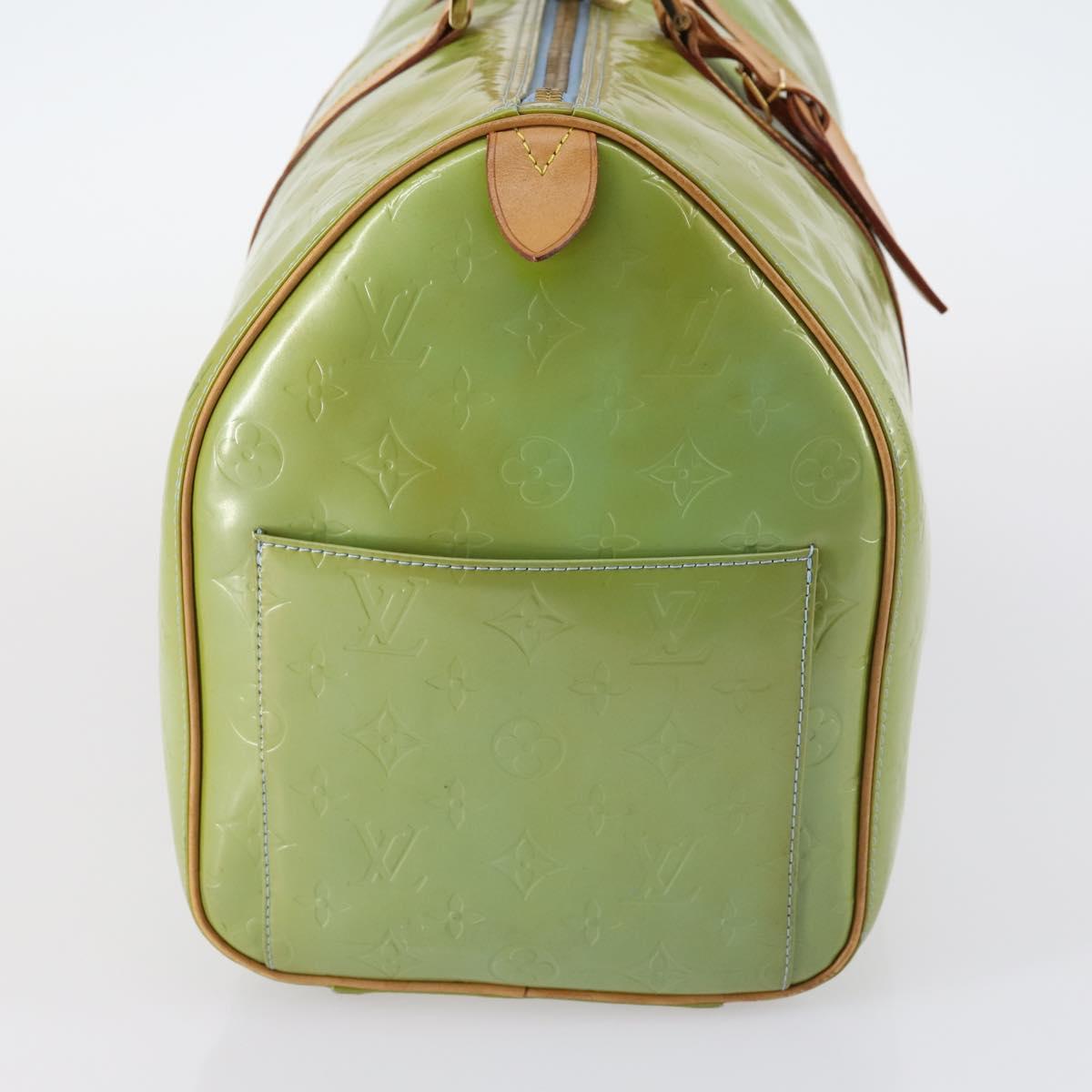 LOUIS VUITTON Monogram Vernis Mercer Boston Bag Baby Blue M91001 LV Auth 143900