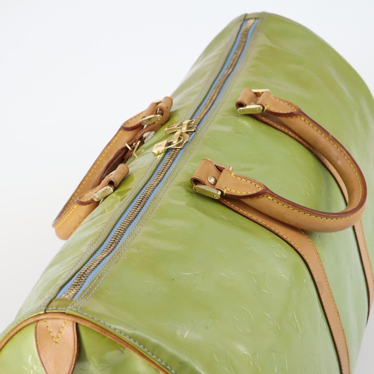 LOUIS VUITTON Monogram Vernis Mercer Boston Bag Baby Blue M91001 LV Auth 143900
