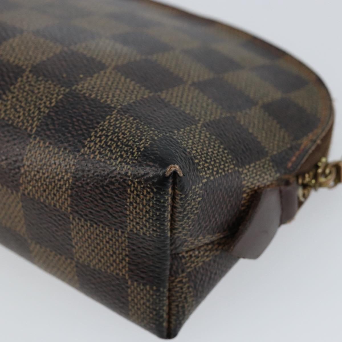 LOUIS VUITTON Damier Ebene Pochette Cosmetic PM Pouch N47516 LV Auth 143909