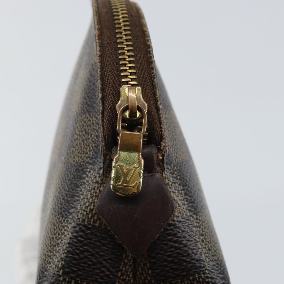 LOUIS VUITTON Damier Ebene Pochette Cosmetic PM Pouch N47516 LV Auth 143909