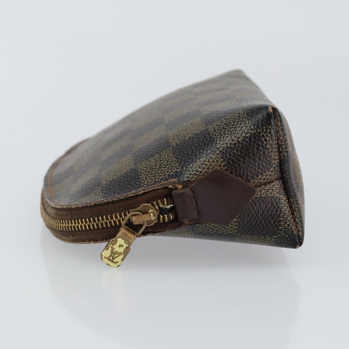 LOUIS VUITTON Damier Ebene Pochette Cosmetic PM Pouch N47516 LV Auth 143909