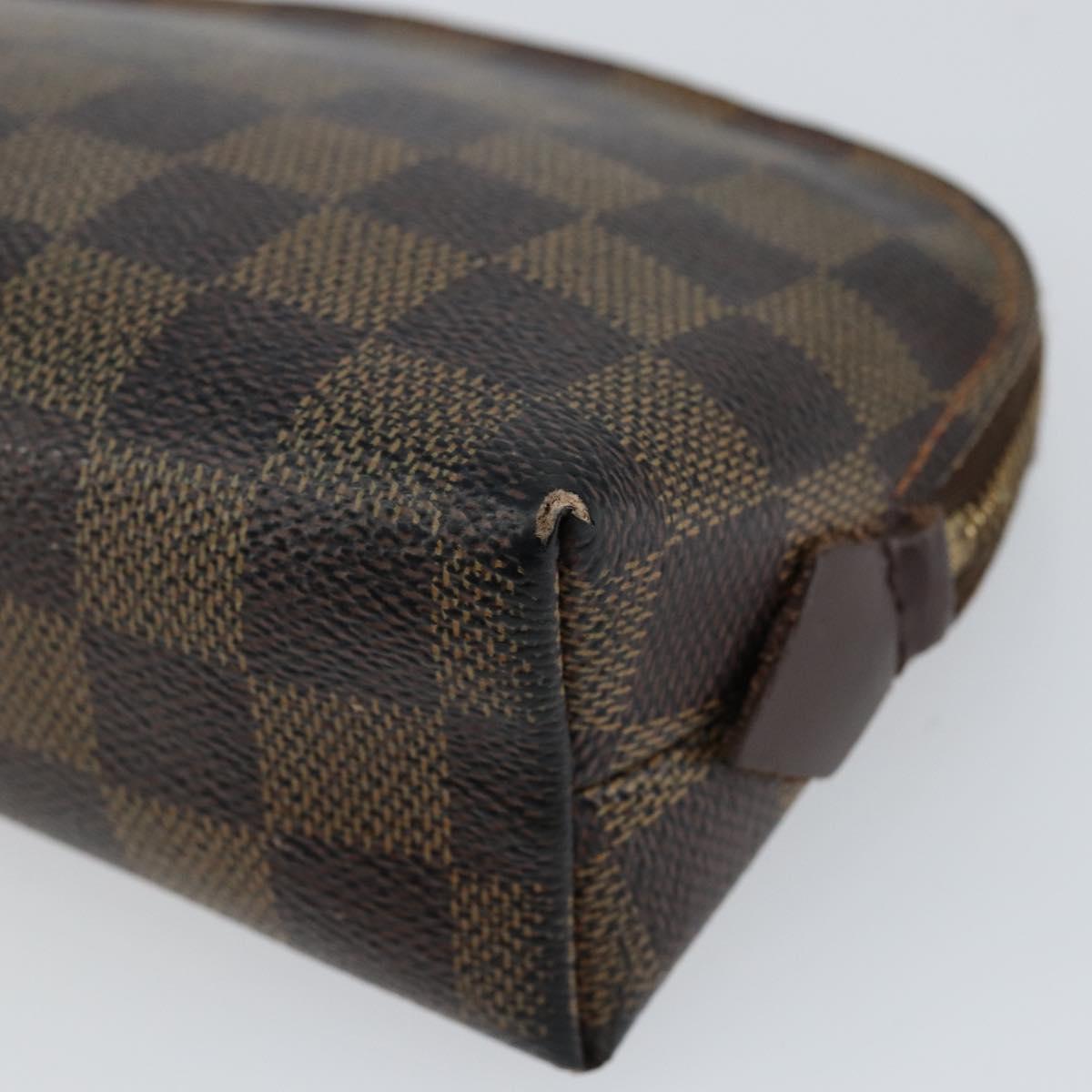 LOUIS VUITTON Damier Ebene Pochette Cosmetic PM Pouch N47516 LV Auth 143909
