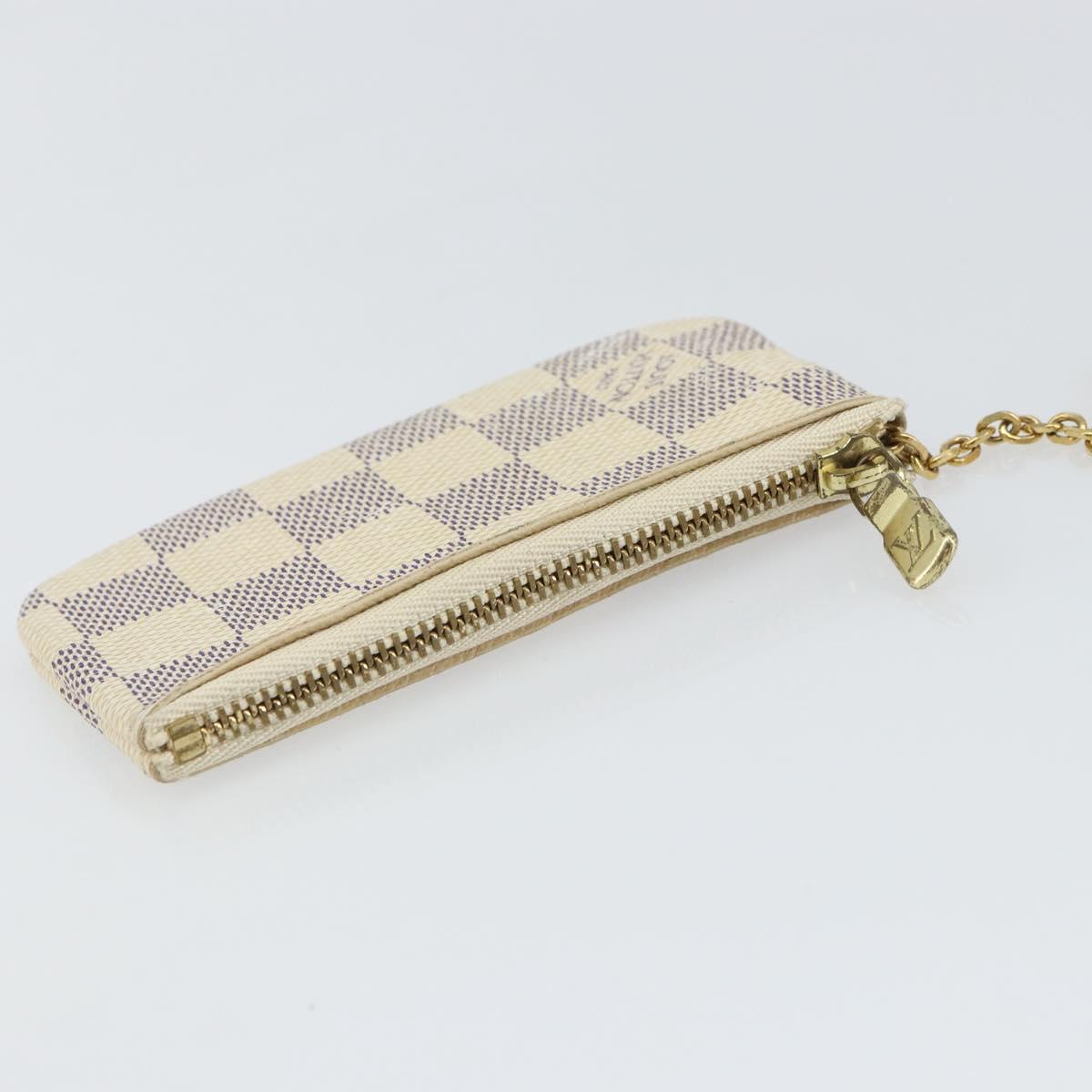 LOUIS VUITTON Damier Azur Pochette Cles Coin Purse N62659 LV Auth 143911