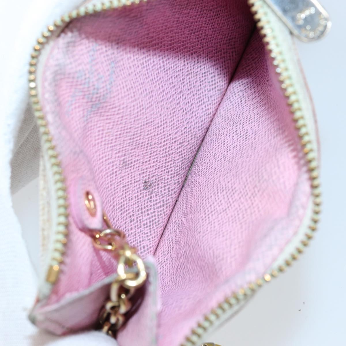 LOUIS VUITTON Multicolor Pochette ClesNM Coin Purse White M93734 LV Auth 143912