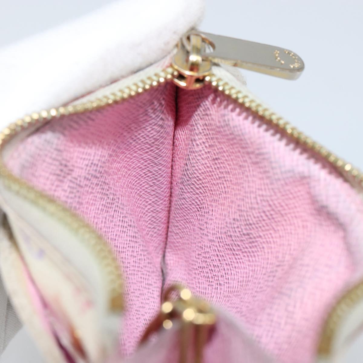 LOUIS VUITTON Multicolor Pochette ClesNM Coin Purse White M93734 LV Auth 143912