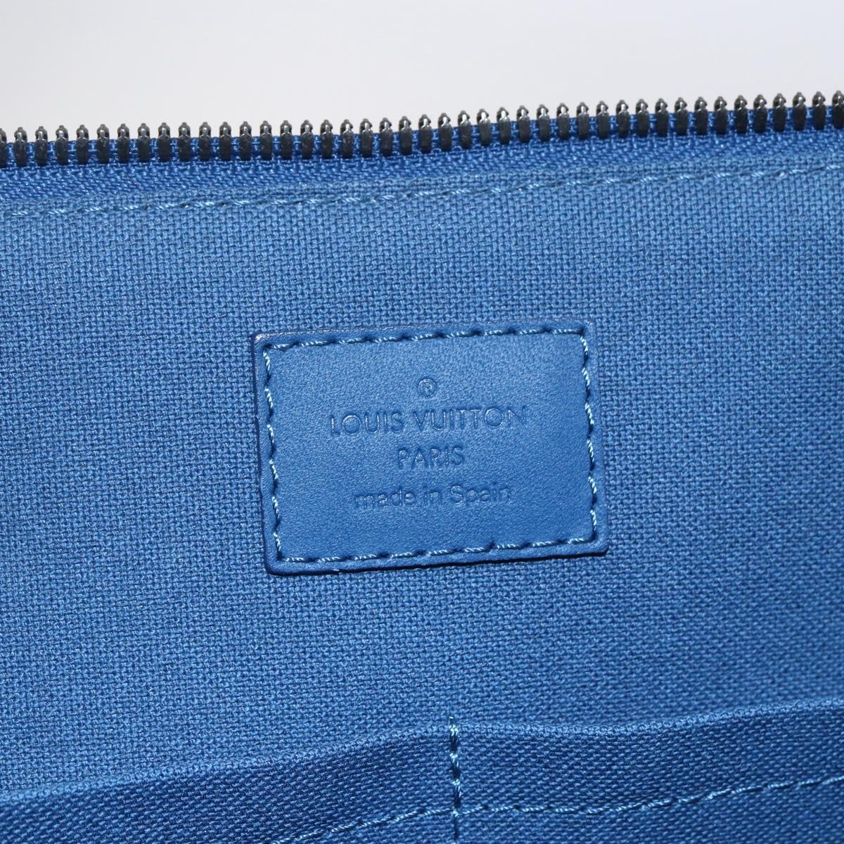 LOUIS VUITTON Damier Infini Porte DocumentsJules Bag Blue N41328 Auth 143920