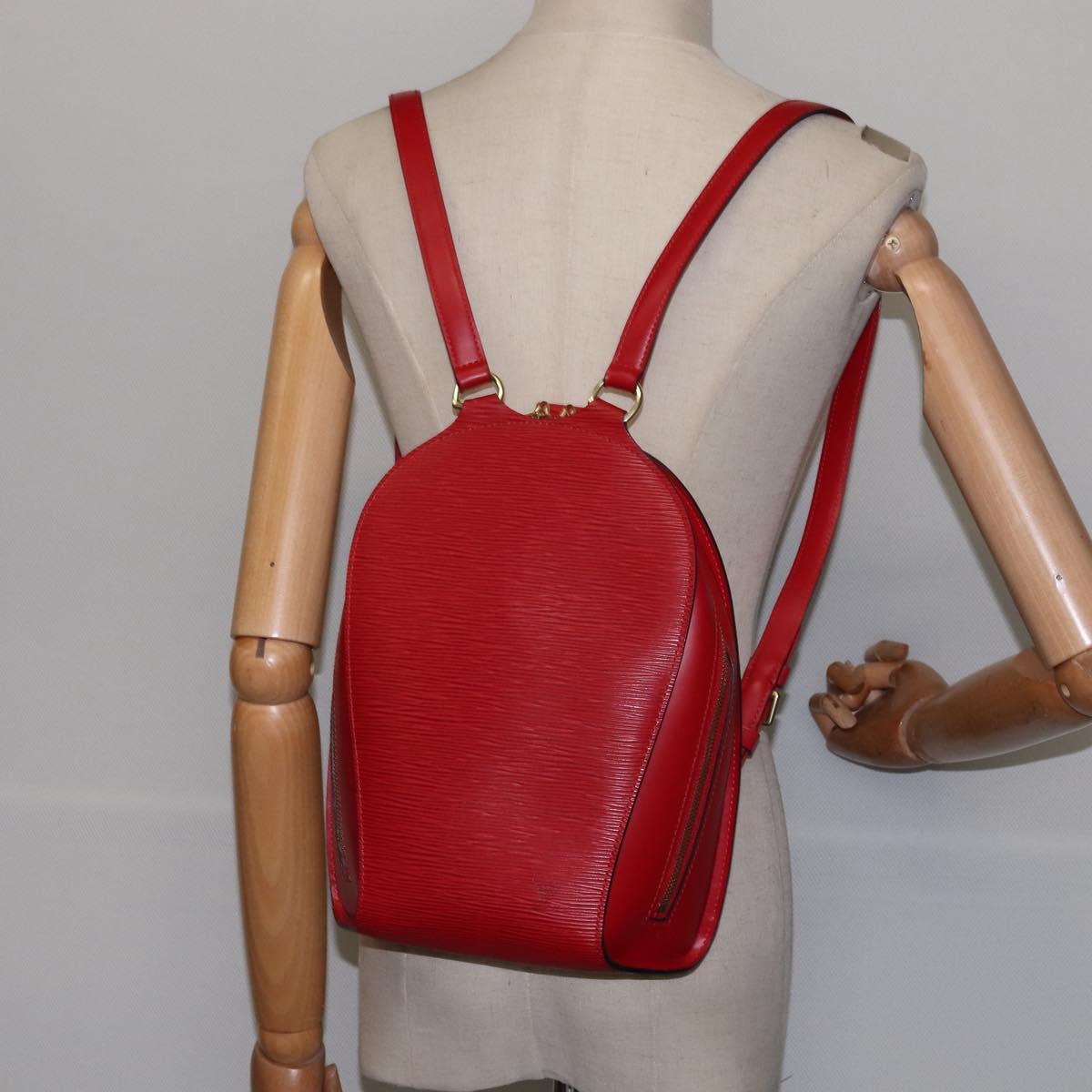 LOUIS VUITTON Epi Mabillon Backpack Castilian Red M52237 LV Auth 143945