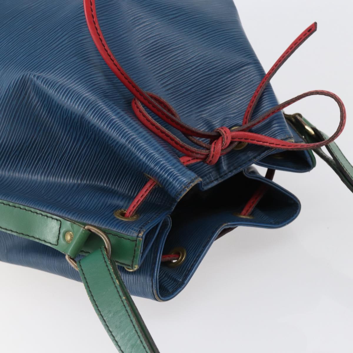LOUIS VUITTON Epi Tricolor Noe Shoulder Bag Blue Red Green M44082 Auth 143946
