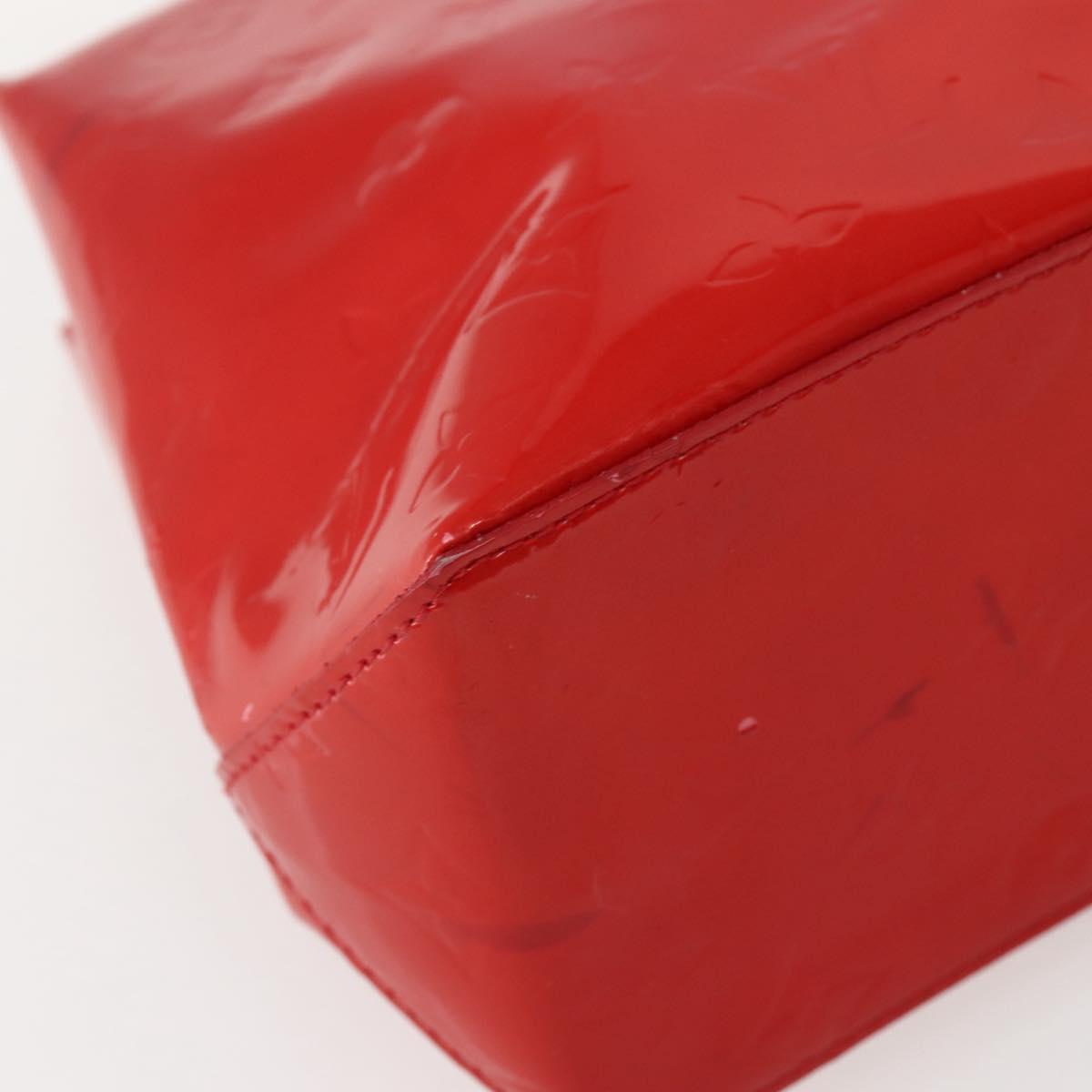 LOUIS VUITTON Monogram Vernis Reade PM Hand Bag Red Rouge M91088 LV Auth 143948