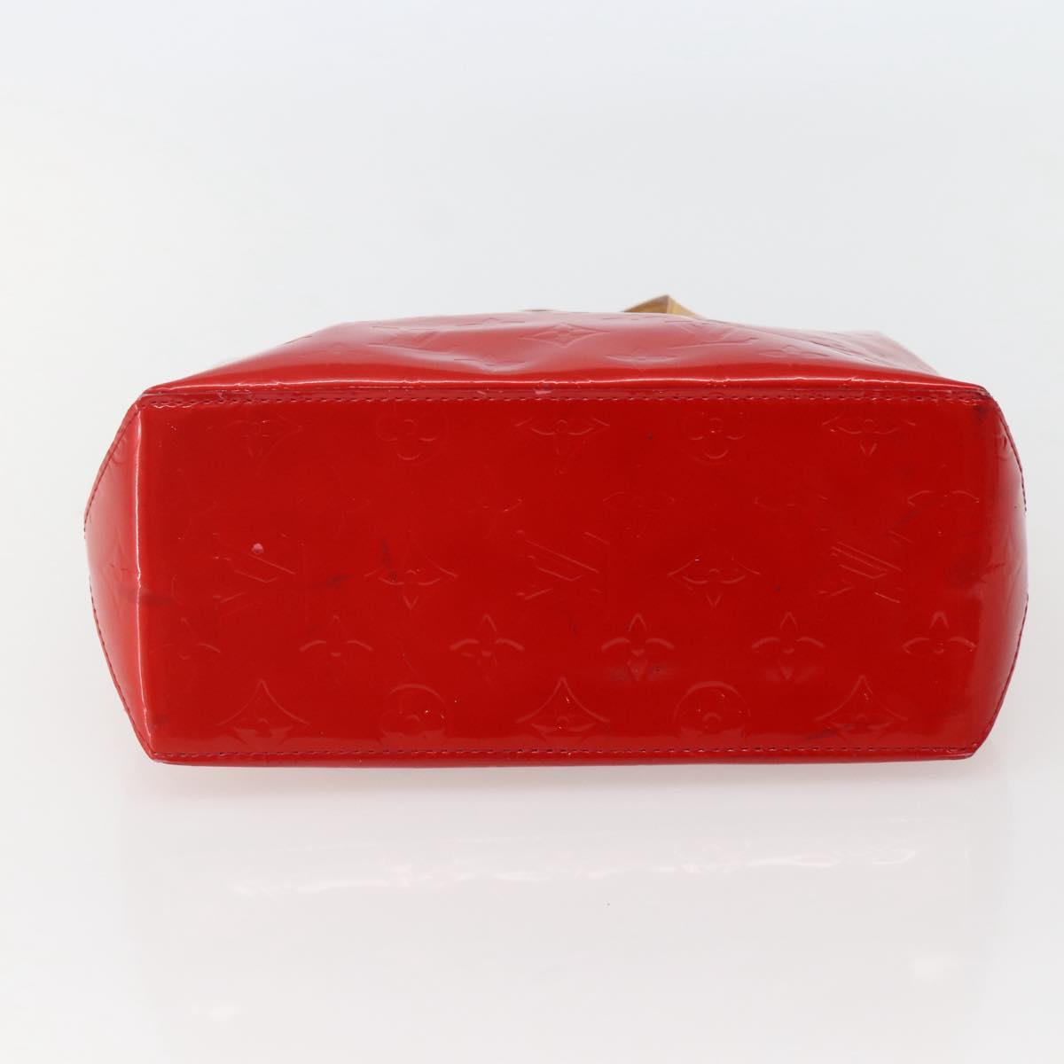 LOUIS VUITTON Monogram Vernis Reade PM Hand Bag Red Rouge M91088 LV Auth 143948