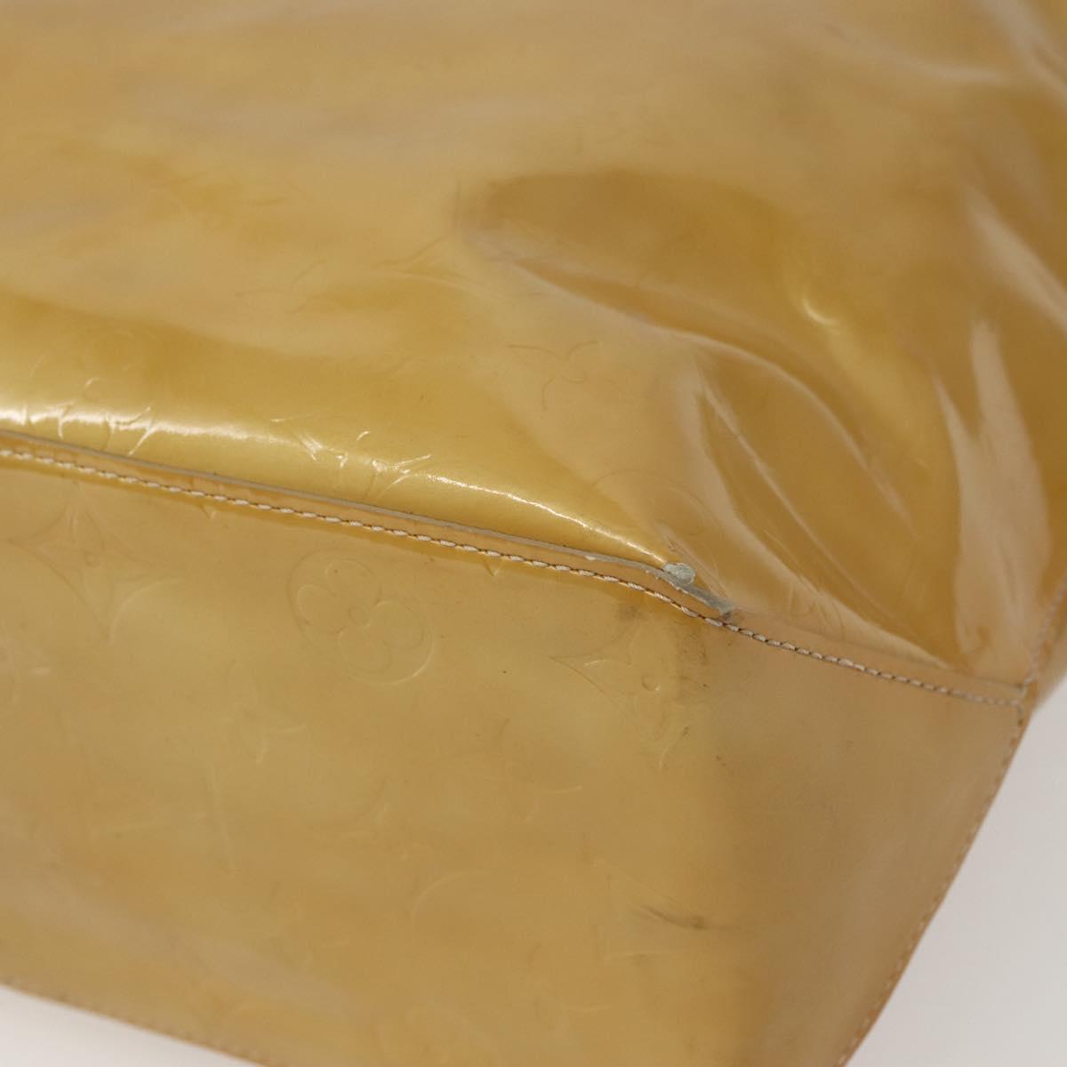 LOUIS VUITTON Monogram Vernis Reade MM Hand Bag Beige M91141 LV Auth 143950