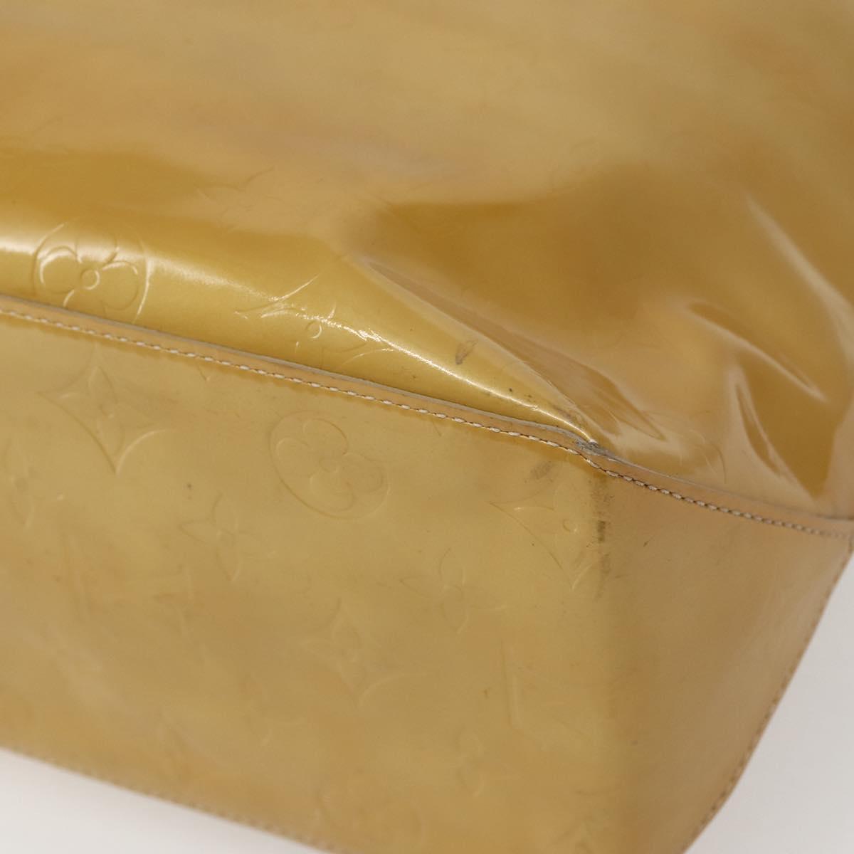 LOUIS VUITTON Monogram Vernis Reade MM Hand Bag Beige M91141 LV Auth 143950