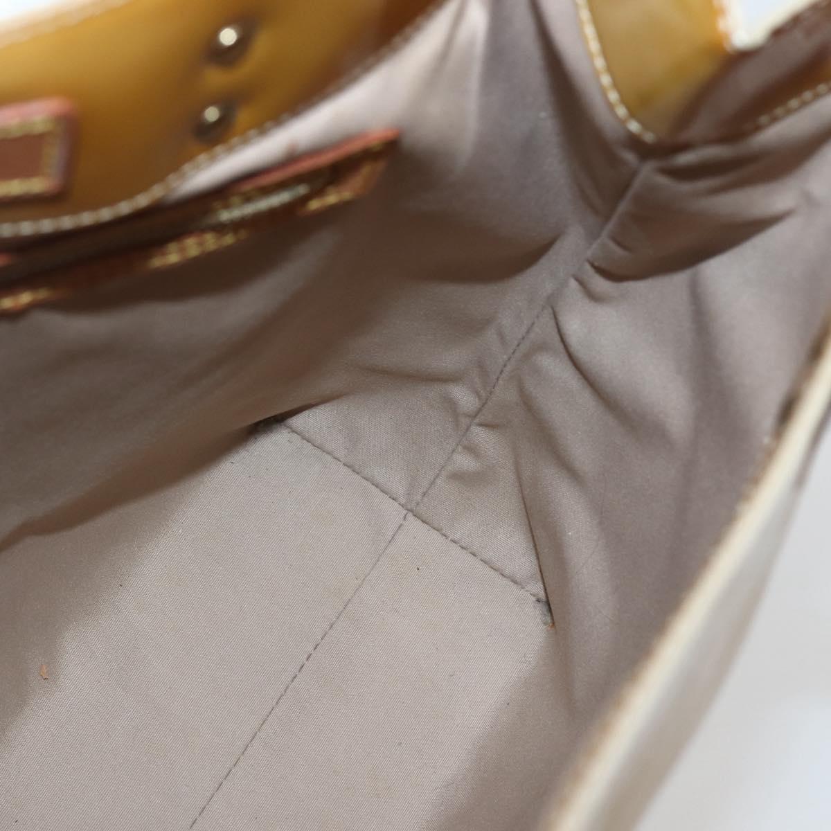LOUIS VUITTON Monogram Vernis Reade MM Hand Bag Beige M91141 LV Auth 143950