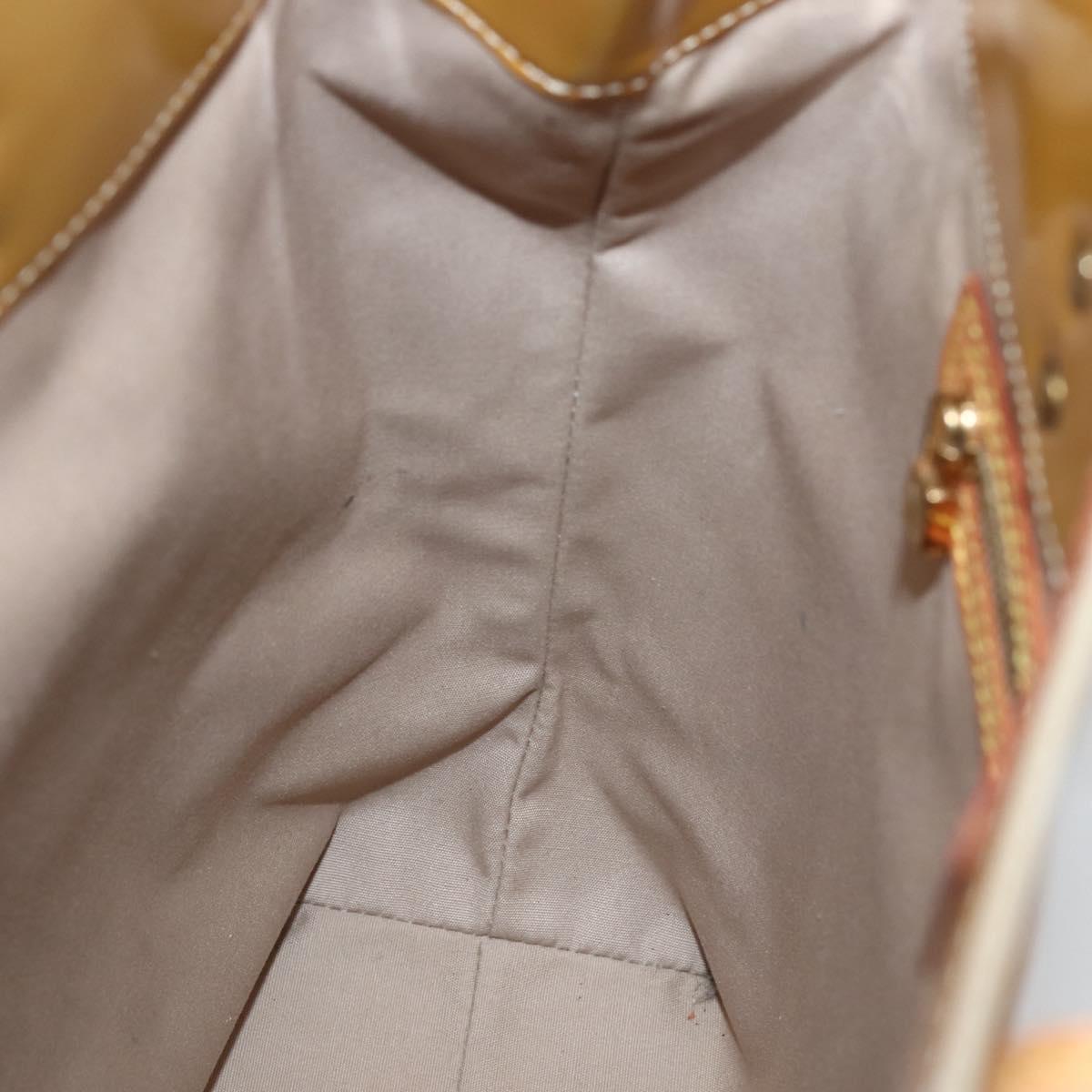 LOUIS VUITTON Monogram Vernis Reade MM Hand Bag Beige M91141 LV Auth 143950