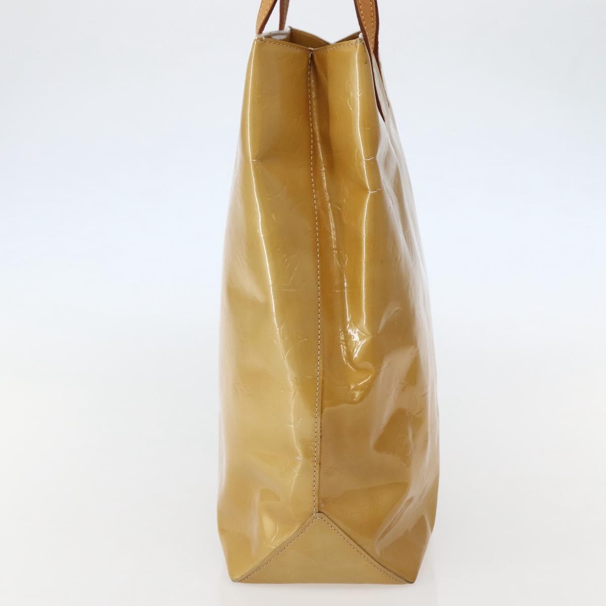 LOUIS VUITTON Monogram Vernis Reade MM Hand Bag Beige M91141 LV Auth 143950