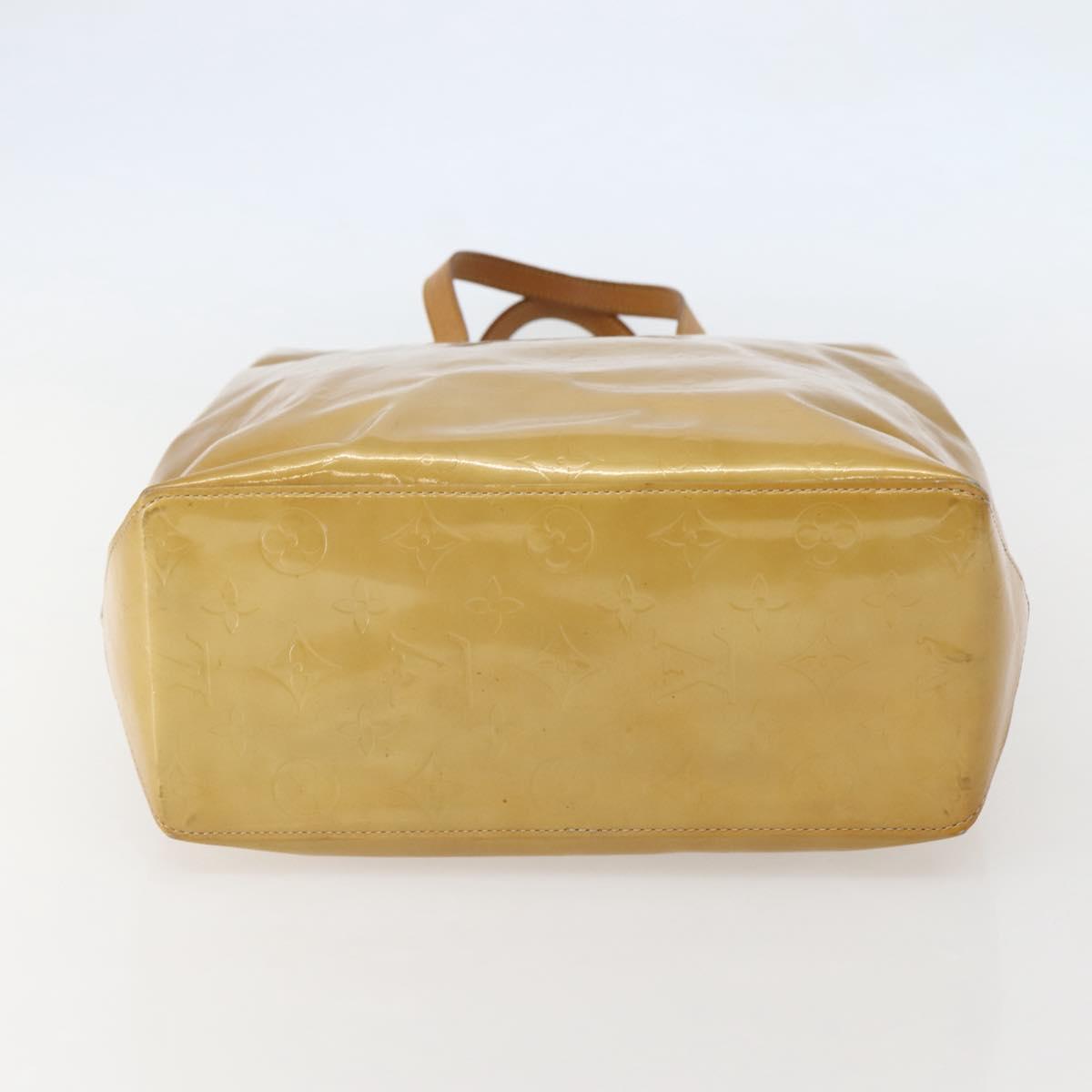 LOUIS VUITTON Monogram Vernis Reade MM Hand Bag Beige M91141 LV Auth 143950