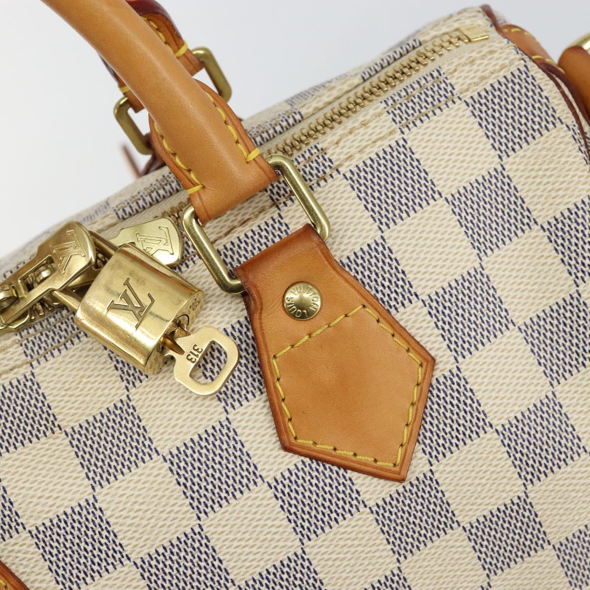 LOUIS VUITTON Damier Azur Speedy Bandouliere 25 Hand Bag N41000 LV Auth 143958V