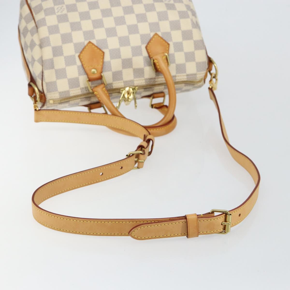 LOUIS VUITTON Damier Azur Speedy Bandouliere 25 Hand Bag N41000 LV Auth 143958V