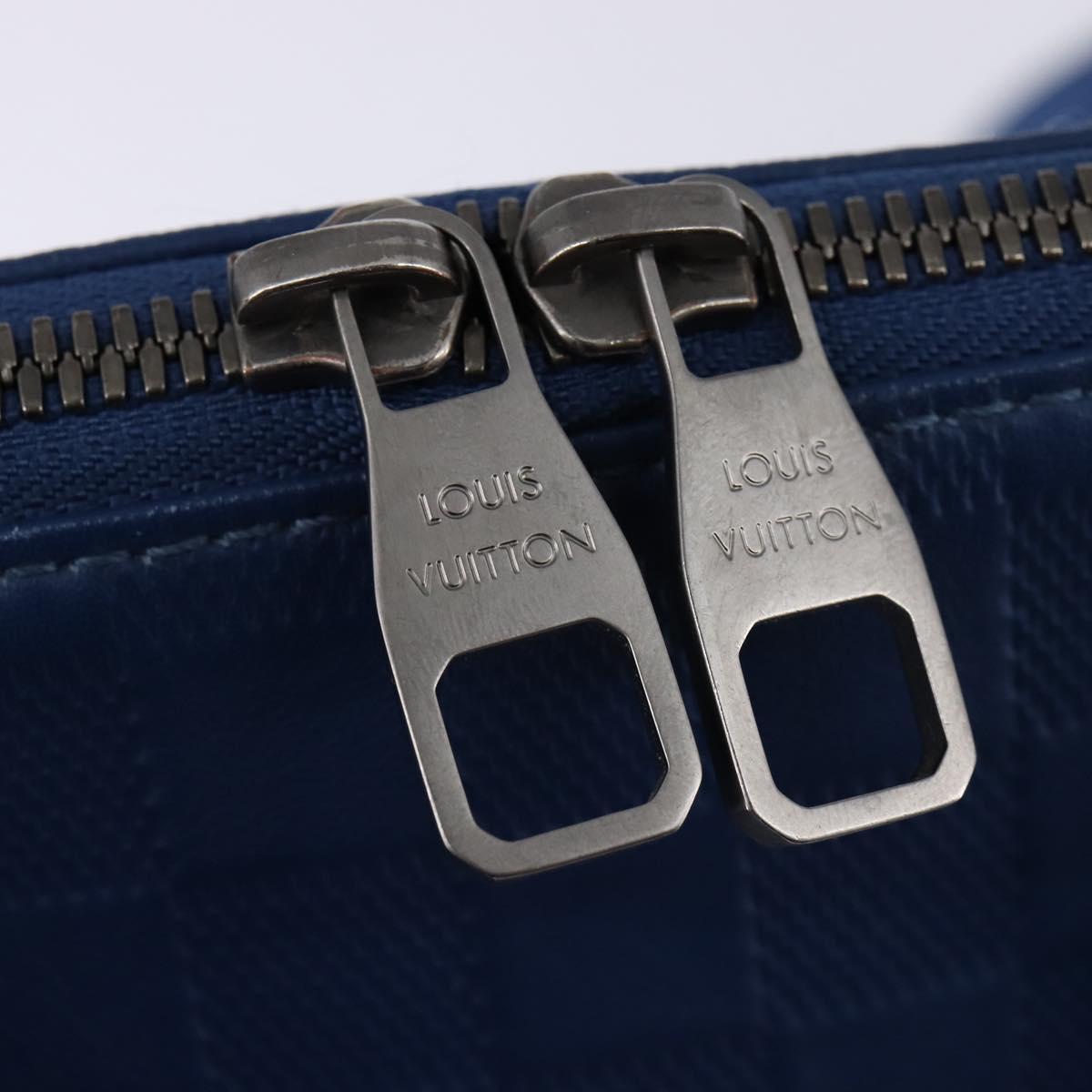 LOUIS VUITTON Damier Infini Porte DocumentsJules Bag Blue N41328 Auth 143959