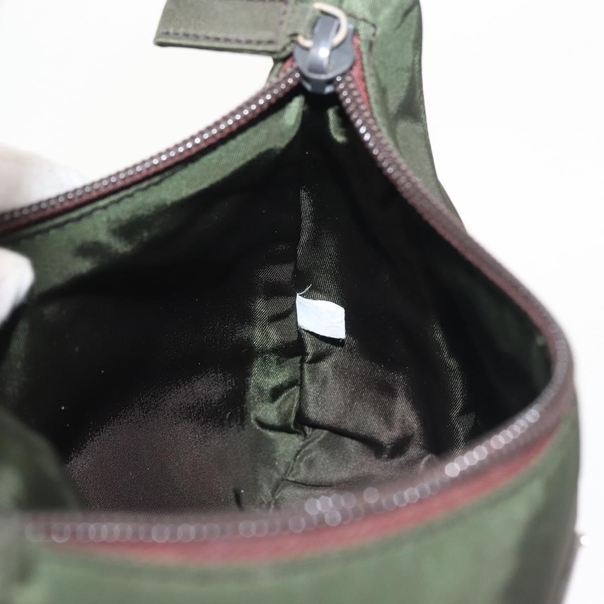 PRADA Hand Bag Nylon Green Auth 143961