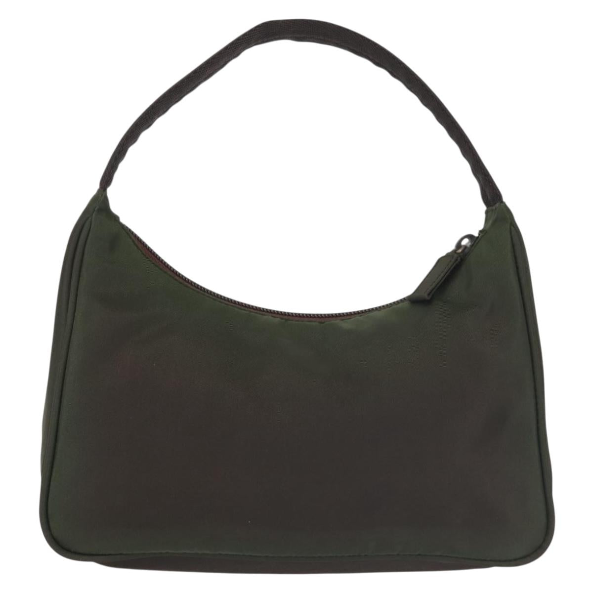 PRADA Hand Bag Nylon Green Auth 143961