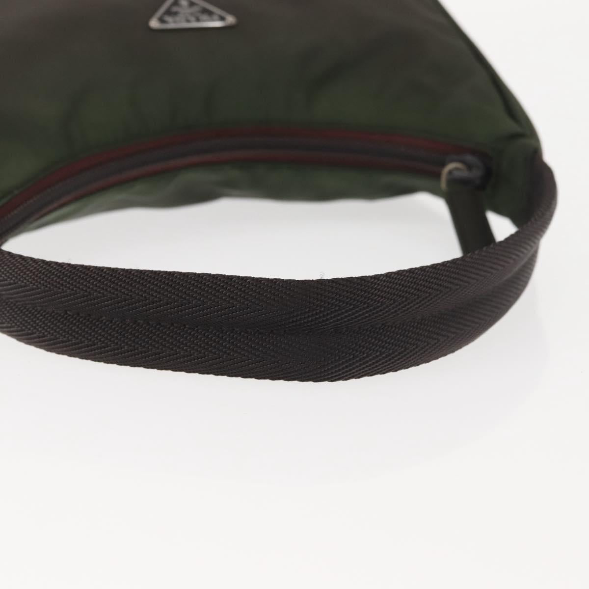PRADA Hand Bag Nylon Green Auth 143961