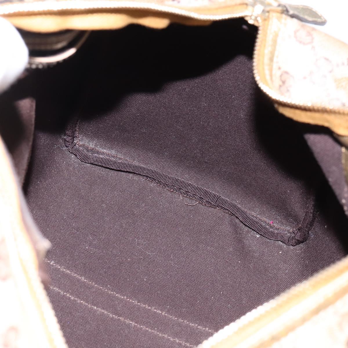 GUCCI GG Crystal Boston Bag Coated Canvas Beige Gold 193603 Auth 143964