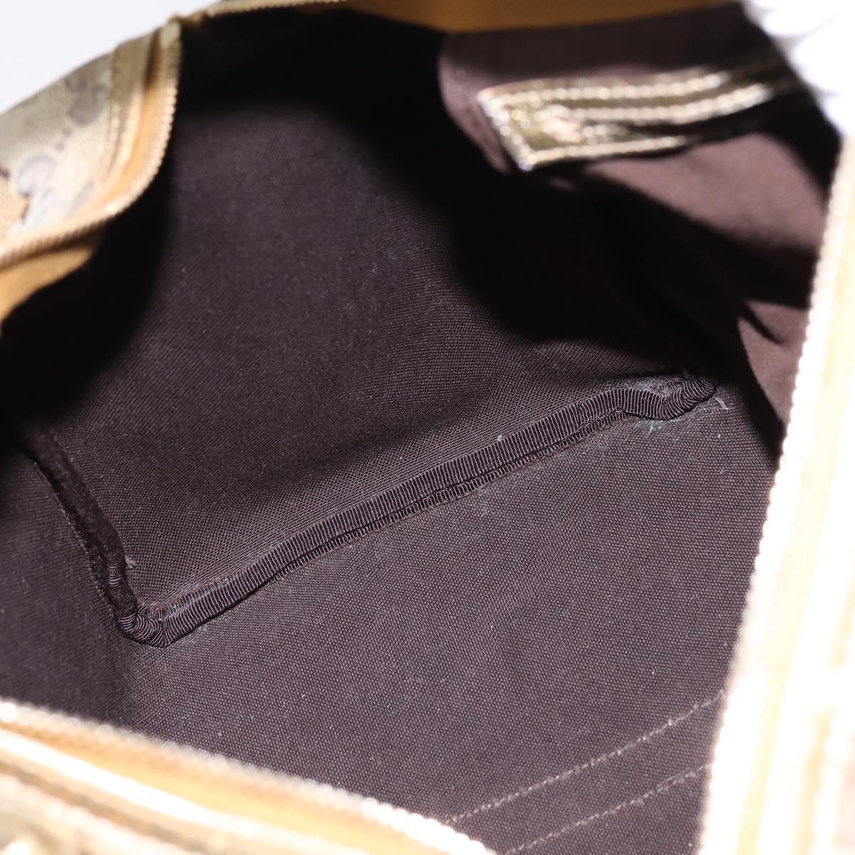 GUCCI GG Crystal Boston Bag Coated Canvas Beige Gold 193603 Auth 143964