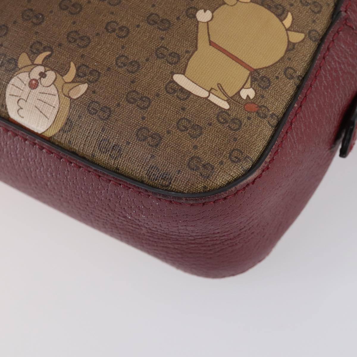 GUCCI Micro GG Supreme Doraemon Collaboration Bag PVC Beige 574886 Auth 143965
