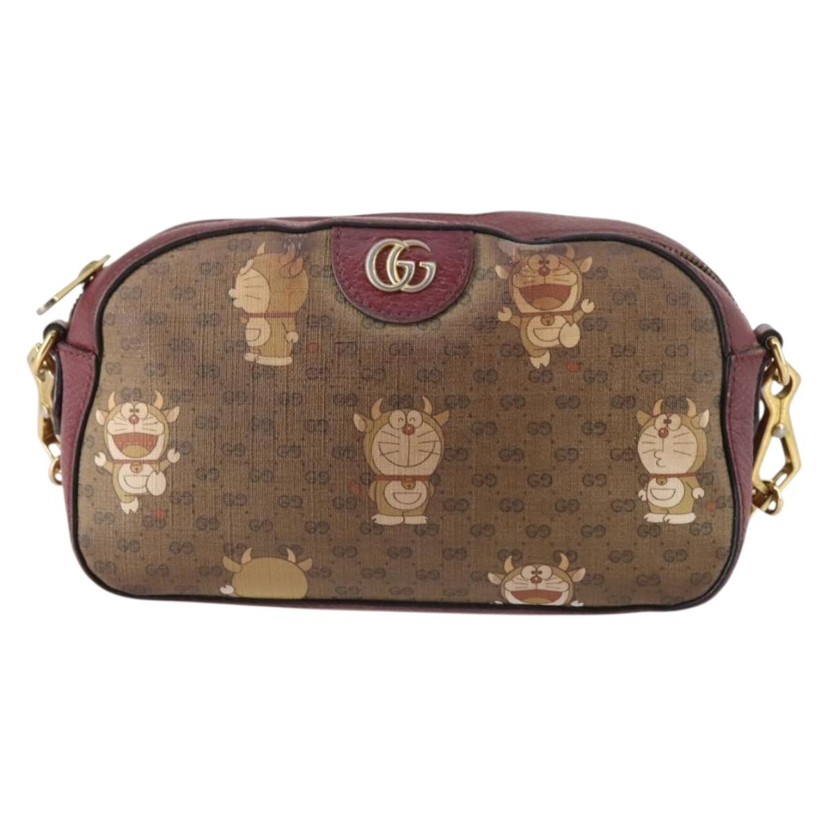 GUCCI Micro GG Supreme Doraemon Collaboration Bag PVC Beige 574886 Auth 143965