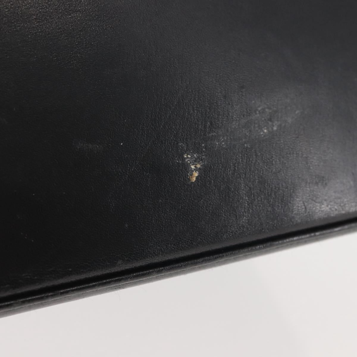 Salvatore Ferragamo Gancini Hand Bag Leather Black Gold Auth 143967